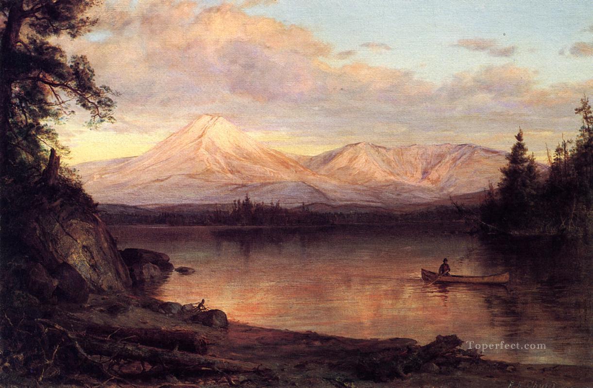 View of Mount Katahdin scenery Hudson River Frederic Edwin Church Oil Paintings